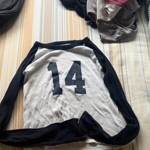 Brandy Melville Black and White Long Sleeve Tee